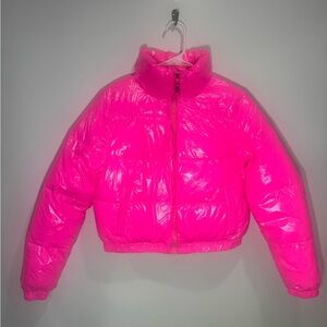 Vibrant Pink Kids Puffer Jacket